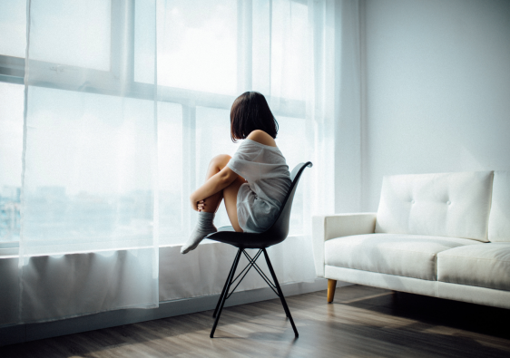 woman sitting on chair